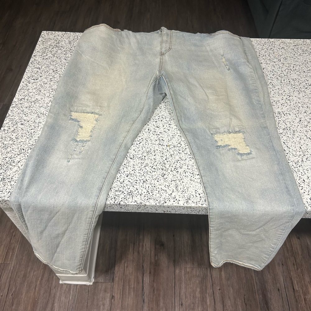 Light Blue Distressed Men's Jeans